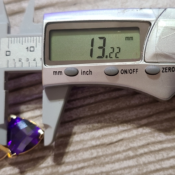 Vintage Technibond Classic Trilliant Purple Cz Slide Pendant on 18in Chain - Picture 6 of 11